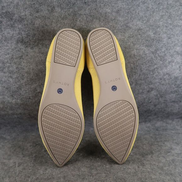 Rothy's Shoes Womens 8 Ballet Flat The Point Slip On Yellow Classic Comfort Knit - Picture 10 of 16
